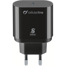 Cellularline, Reiselader 25W USB Type-C für Samsung, Schwarz